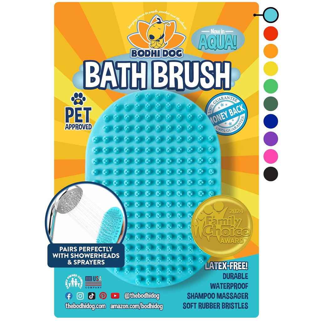 Shampoo Brush - Pet Grooming & Bath Supplies for Dogs and Cats - Bath Brush for Long & Short Hair - Premium Scrubber for Shower, Showerhead, Sprayer & Bathing (One Pack, Blue)