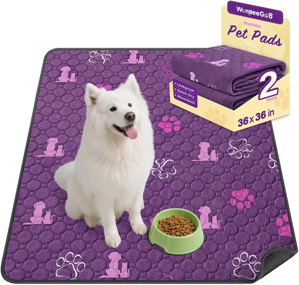 Washable Pee Pads for Dogs, Waterproof, 18 X 24 In, 4 Pack, Gray | Super Absorbent, Waterproof and Non-Slip; Washable, Reusable Dog Pads for Crates, Playpens, Floors, Furniture and Travel