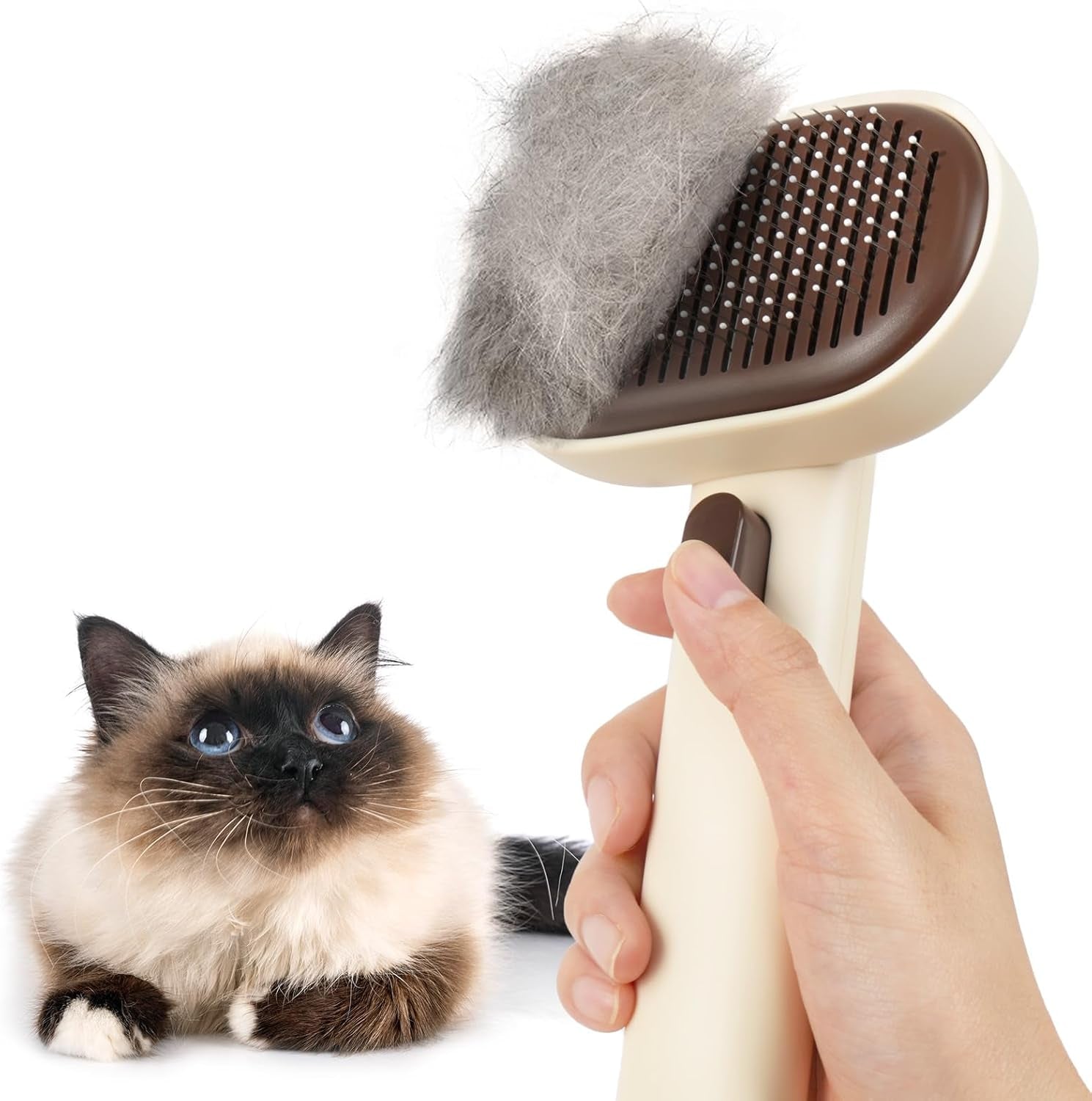 Cat Brush for Shedding, Cat Brushes for Indoor Cats, Cat Brush for Long or Short Haired Cats, Cat Grooming Brush Cat Comb for Kitten Rabbit Massage Removes Loose Fur