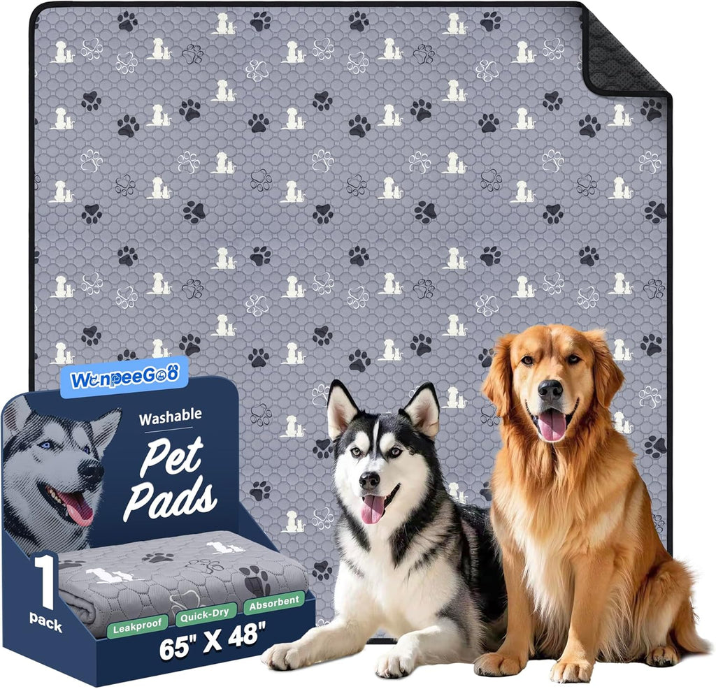 Washable Pee Pads for Dogs, Waterproof, 18 X 24 In, 4 Pack, Gray | Super Absorbent, Waterproof and Non-Slip; Washable, Reusable Dog Pads for Crates, Playpens, Floors, Furniture and Travel