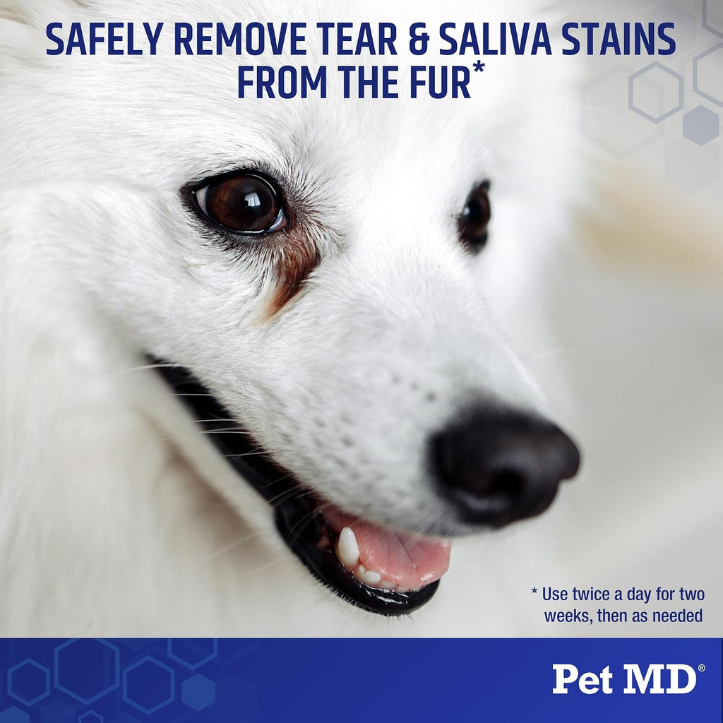 Finger Wipes - Tear Stain Remover for Dogs & Cats - 50Ct | Dog and Cat Eye Wipes for Discharge and Crust - Fragrance-Free & Hypoallergenic Face and Eye Cleaner