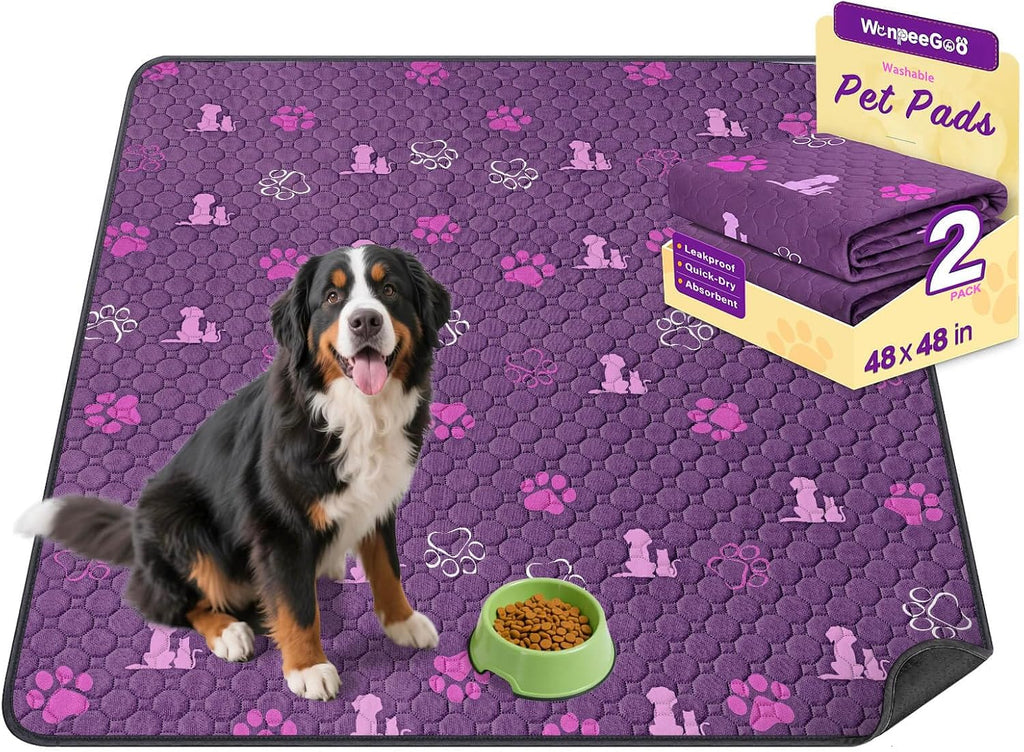 Washable Pee Pads for Dogs, Waterproof, 18 X 24 In, 4 Pack, Gray | Super Absorbent, Waterproof and Non-Slip; Washable, Reusable Dog Pads for Crates, Playpens, Floors, Furniture and Travel