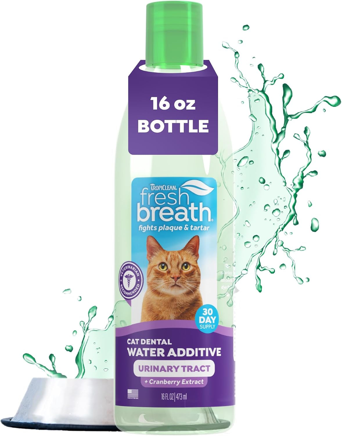 Fresh Breath Water Additive for Dogs, Dog Breath Freshener and Teeth Cleaning Solution, No Toothpaste or Toothbrush Required, 16Oz.
