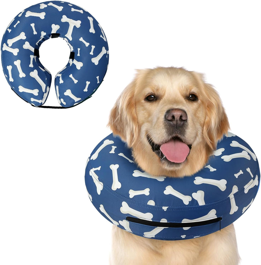 Inflatable Dog Cone Collar Alternative after Surgery, Doggie Neck Donut Collar Recovery Ecollar for Post Surgery, Soft Dog Cone for Small Medium Puppies Cats