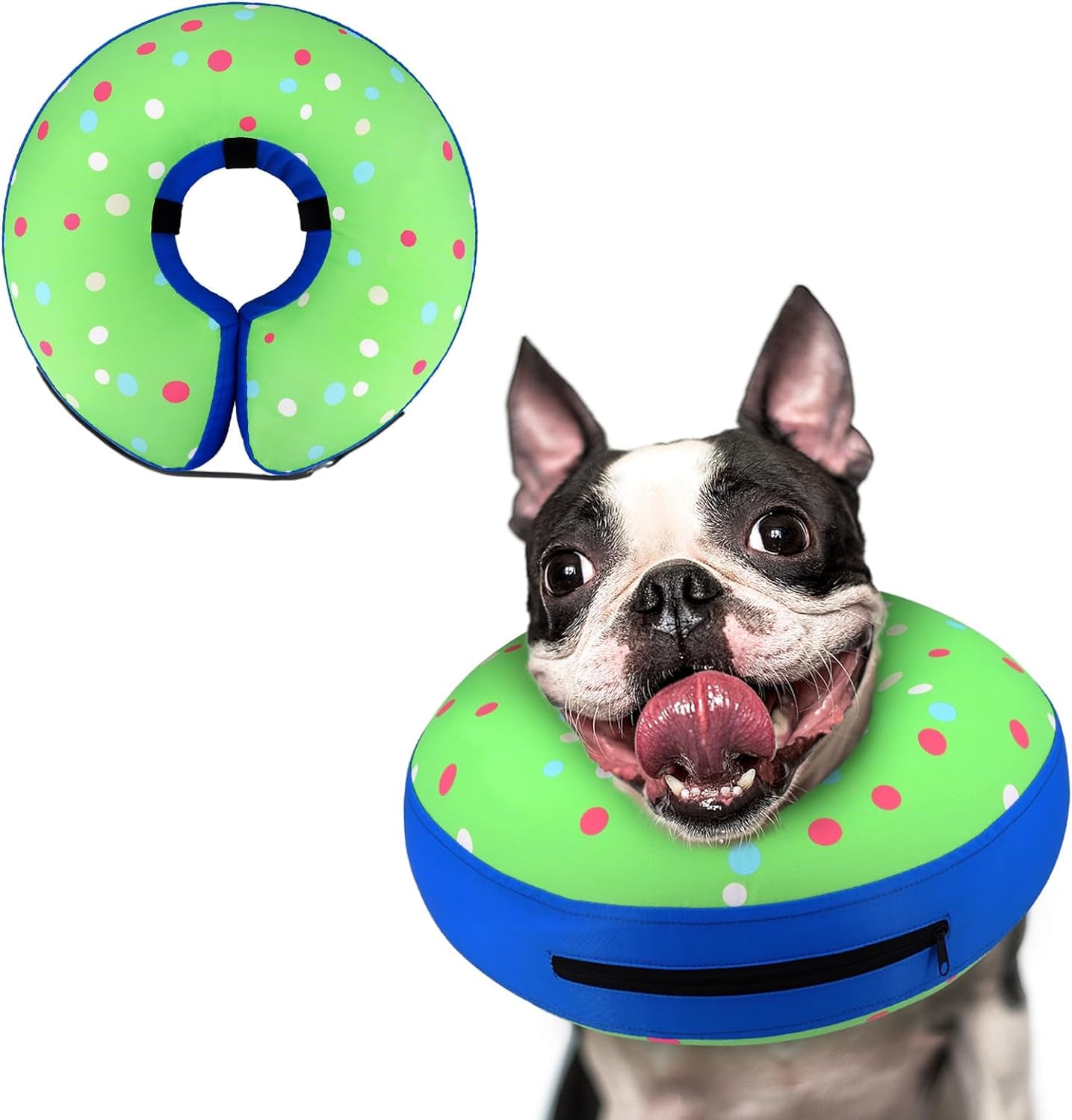 Inflatable Dog Cone Collar Alternative after Surgery, Doggie Neck Donut Collar Recovery Ecollar for Post Surgery, Soft Dog Cone for Small Medium Puppies Cats