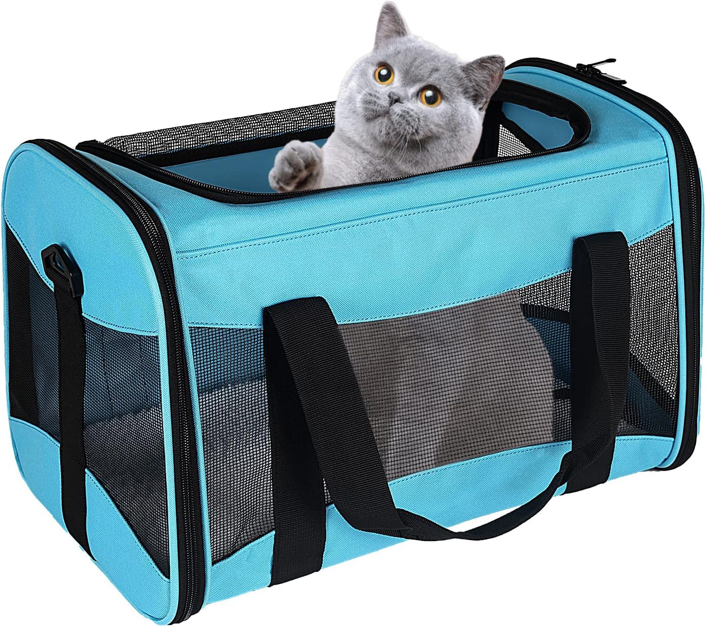 Cat Dog Carriers Soft-Sided Pet Carrier Large Cats for Medium Big Cat Small Dog Puppy up to 16Lbs TSA Airline Approved Animal Collapsible Cat Carrier Carriers Travel Carrier Cat Bag (17X11X11)