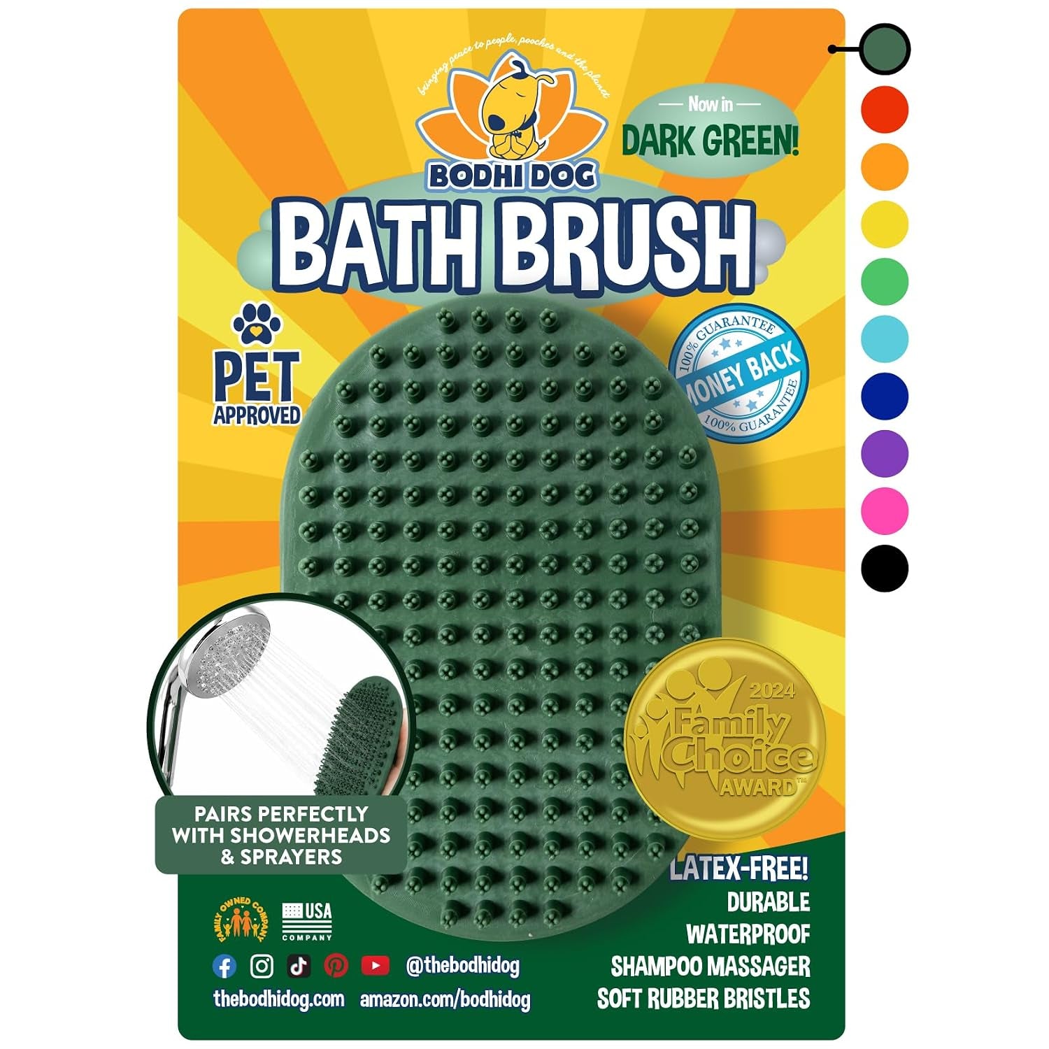 Shampoo Brush - Pet Grooming & Bath Supplies for Dogs and Cats - Bath Brush for Long & Short Hair - Premium Scrubber for Shower, Showerhead, Sprayer & Bathing (One Pack, Blue)