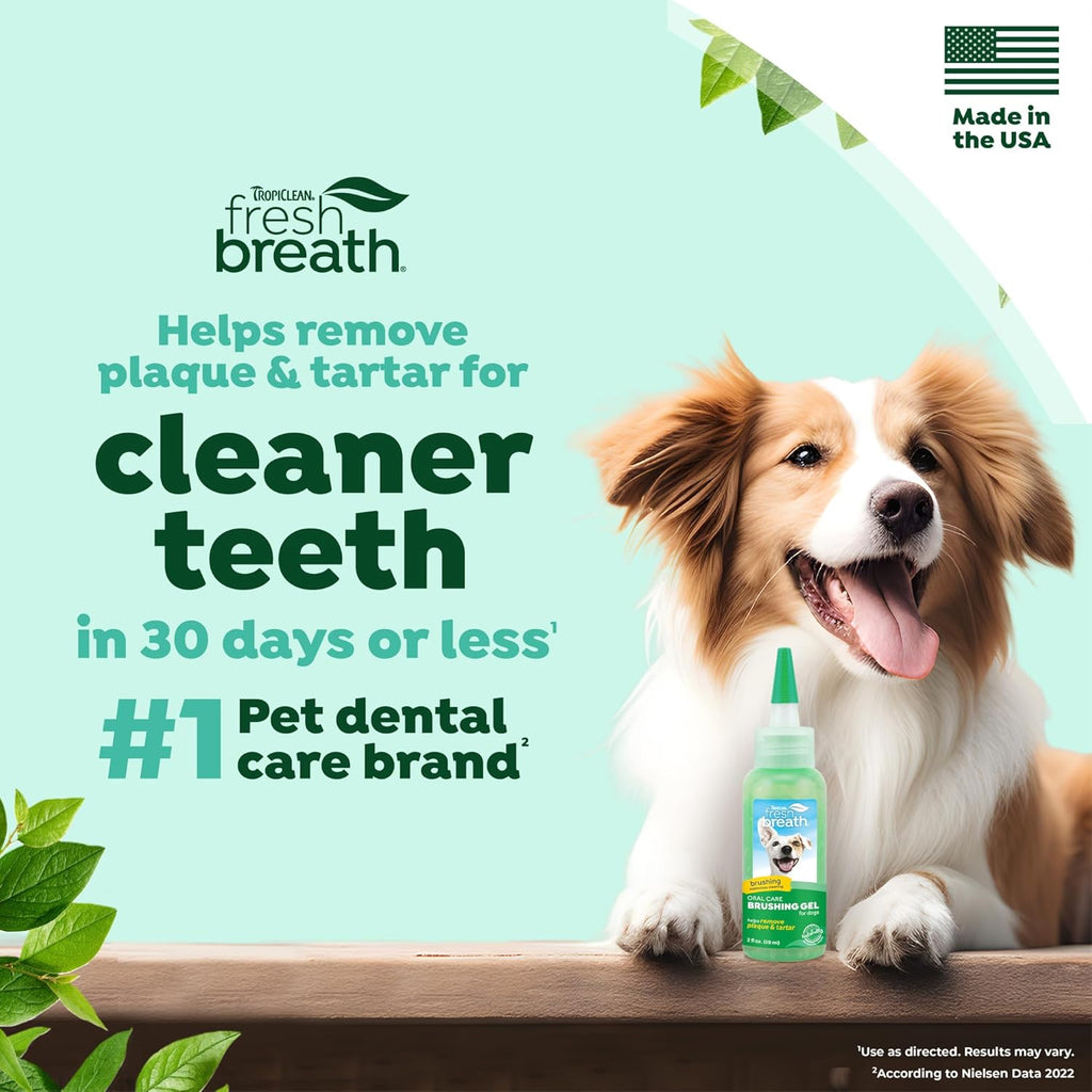 Oral Care Brushing Gel for Dogs & Cats| Dog Toothpaste | Pet Dental Gel | Dog Teeth Cleaning Use with Pet Toothbrush | 2 Oz