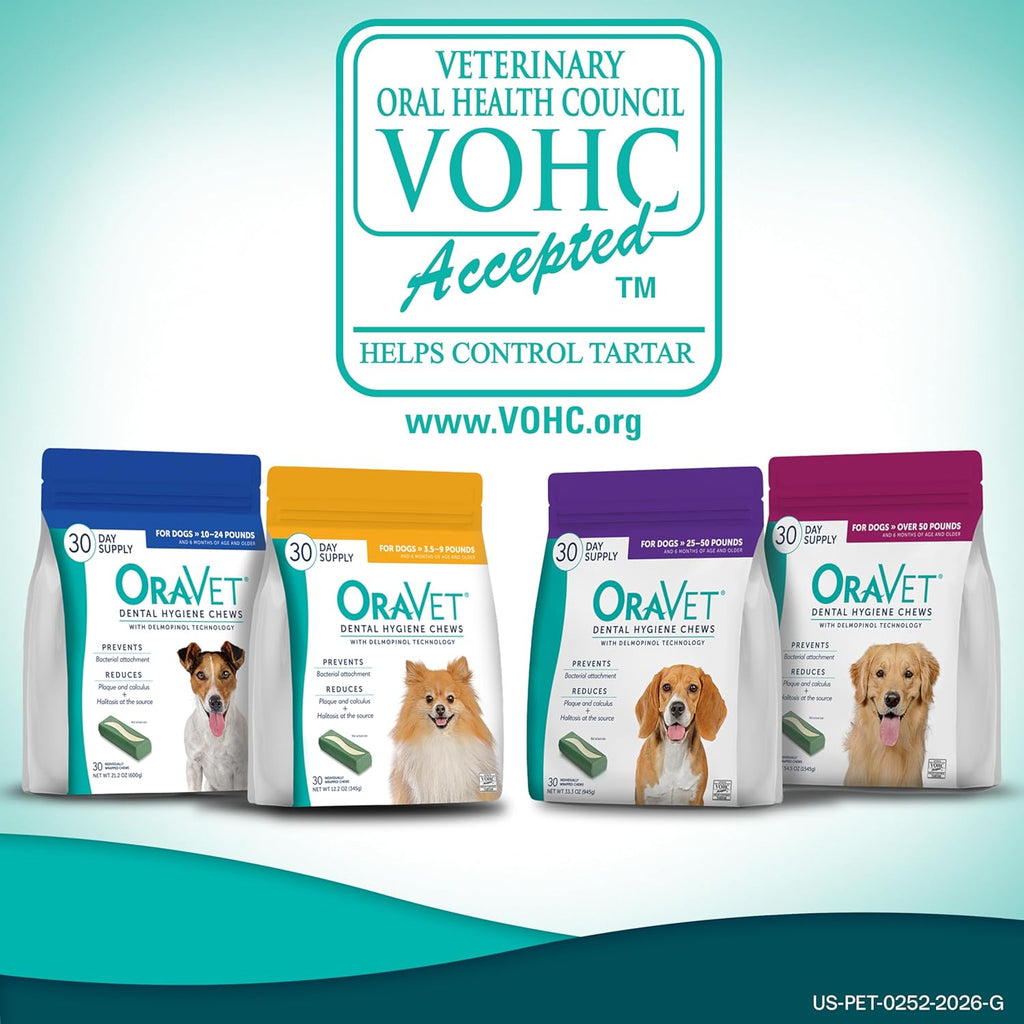 Dental Chews for Dogs, Oral Care and Hygiene Chews (Small Dogs, 10-24 Lbs.) Blue Pouch, 30 Count