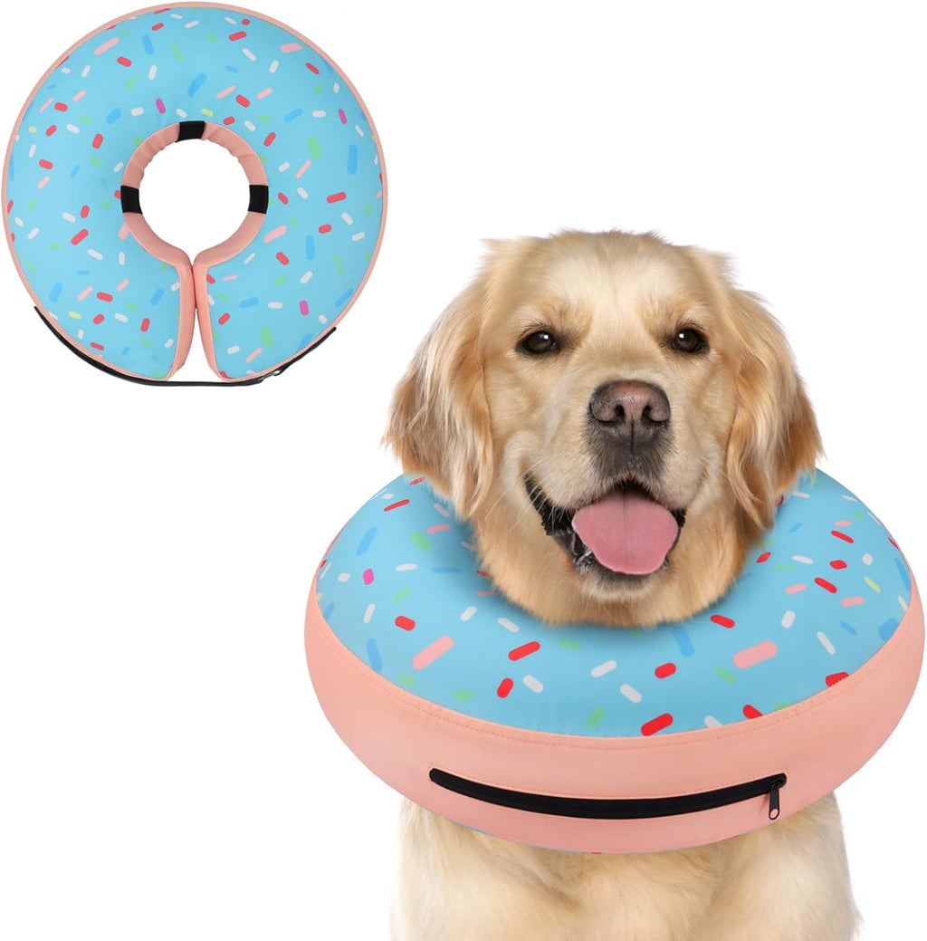 Inflatable Dog Cone Collar Alternative after Surgery, Doggie Neck Donut Collar Recovery Ecollar for Post Surgery, Soft Dog Cone for Small Medium Puppies Cats