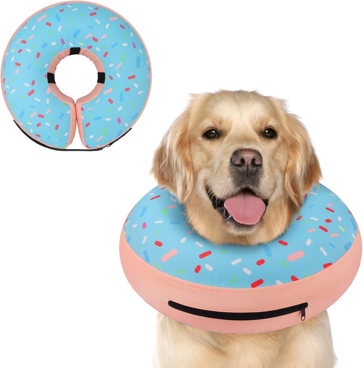 Inflatable Dog Cone Collar Alternative after Surgery, Doggie Neck Donut Collar Recovery Ecollar for Post Surgery, Soft Dog Cone for Small Medium Puppies Cats