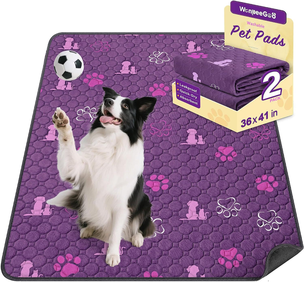 Washable Pee Pads for Dogs, Waterproof, 18 X 24 In, 4 Pack, Gray | Super Absorbent, Waterproof and Non-Slip; Washable, Reusable Dog Pads for Crates, Playpens, Floors, Furniture and Travel