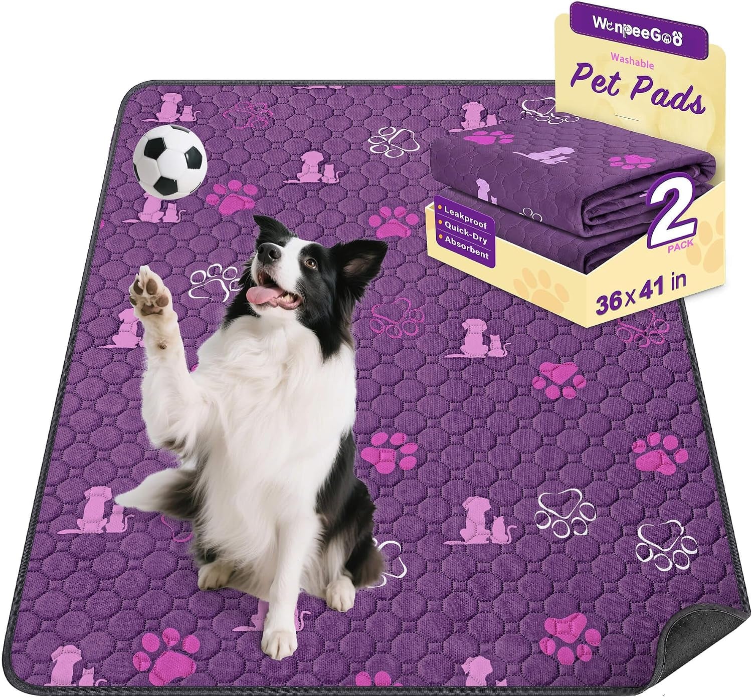 Washable Pee Pads for Dogs, Waterproof, 18 X 24 In, 4 Pack, Gray | Super Absorbent, Waterproof and Non-Slip; Washable, Reusable Dog Pads for Crates, Playpens, Floors, Furniture and Travel