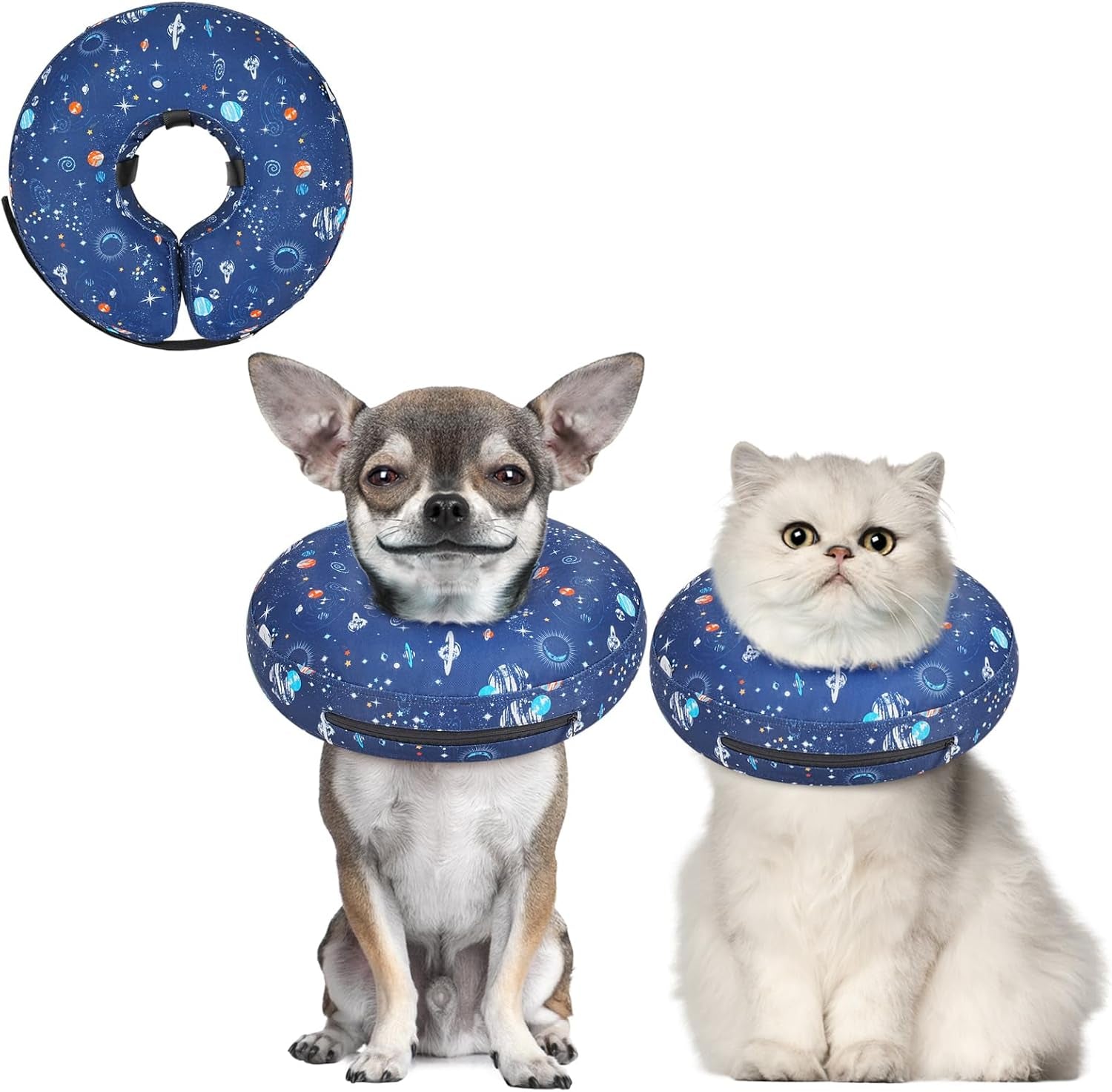 Inflatable Dog Cone Collar Alternative after Surgery, Doggie Neck Donut Collar Recovery Ecollar for Post Surgery, Soft Dog Cone for Small Medium Puppies Cats