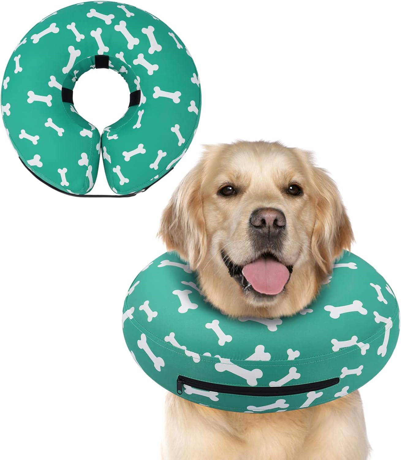 Inflatable Dog Cone Collar Alternative after Surgery, Doggie Neck Donut Collar Recovery Ecollar for Post Surgery, Soft Dog Cone for Small Medium Puppies Cats