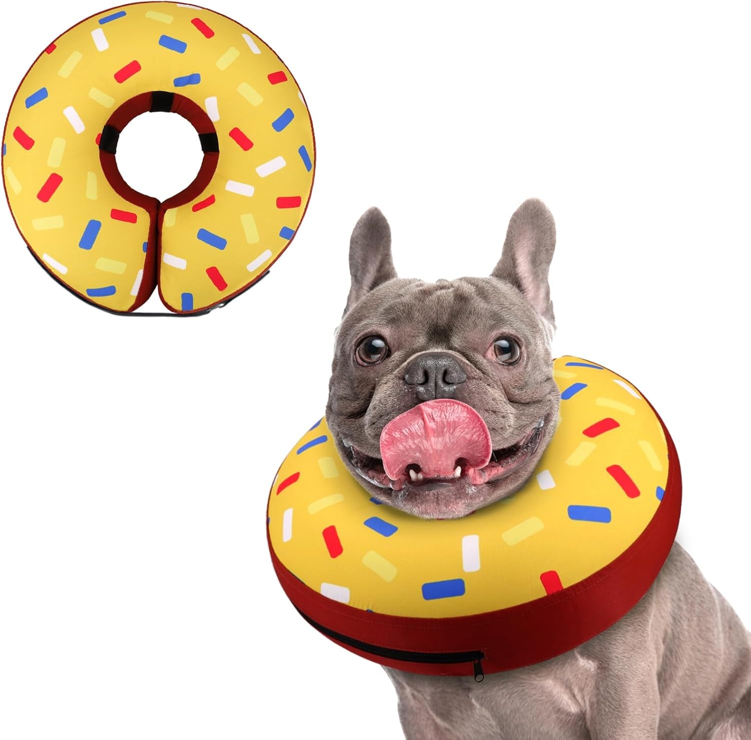 Inflatable Dog Cone Collar Alternative after Surgery, Doggie Neck Donut Collar Recovery Ecollar for Post Surgery, Soft Dog Cone for Small Medium Puppies Cats