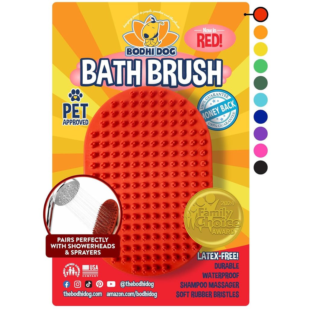 Shampoo Brush - Pet Grooming & Bath Supplies for Dogs and Cats - Bath Brush for Long & Short Hair - Premium Scrubber for Shower, Showerhead, Sprayer & Bathing (One Pack, Blue)