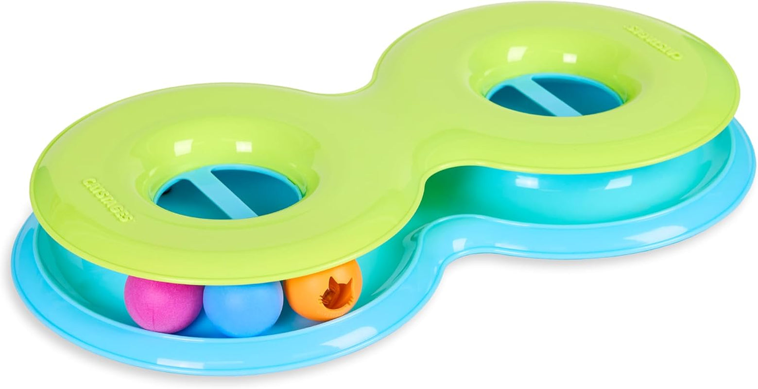 Tower of Tracks Cat Toy – 3-Level Track Tower with 6 Balls, Interactive Cat Toy for Indoor Enrichment