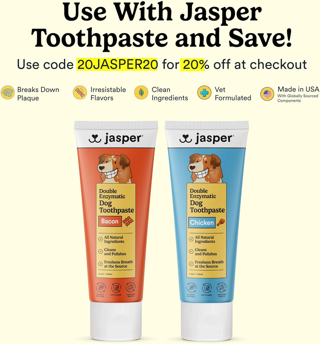 Dog Toothbrush, 360 Degree Pet Tooth Brushing Kit, Cat Toothbrush, Canine Dental Care & Teeth Cleaning Kit, Pet Finger Tooth Brush, Use with Dog Toothpaste, 2-Pack Pink