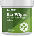 Dog Ear Cleaning Wipes – Otic Cleanser for Dogs - 100 Ct | Soothing Ear Care with Aloe Vera & Eucalyptus, Regular Wipes