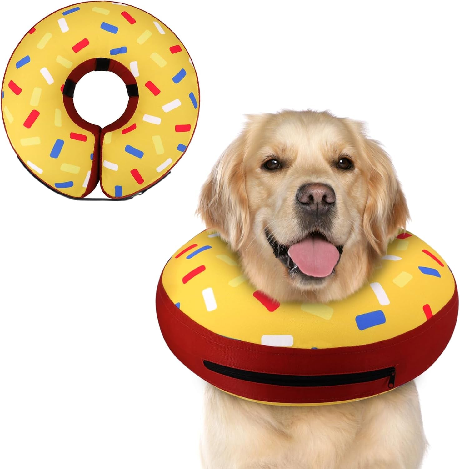 Inflatable Dog Cone Collar Alternative after Surgery, Doggie Neck Donut Collar Recovery Ecollar for Post Surgery, Soft Dog Cone for Small Medium Puppies Cats