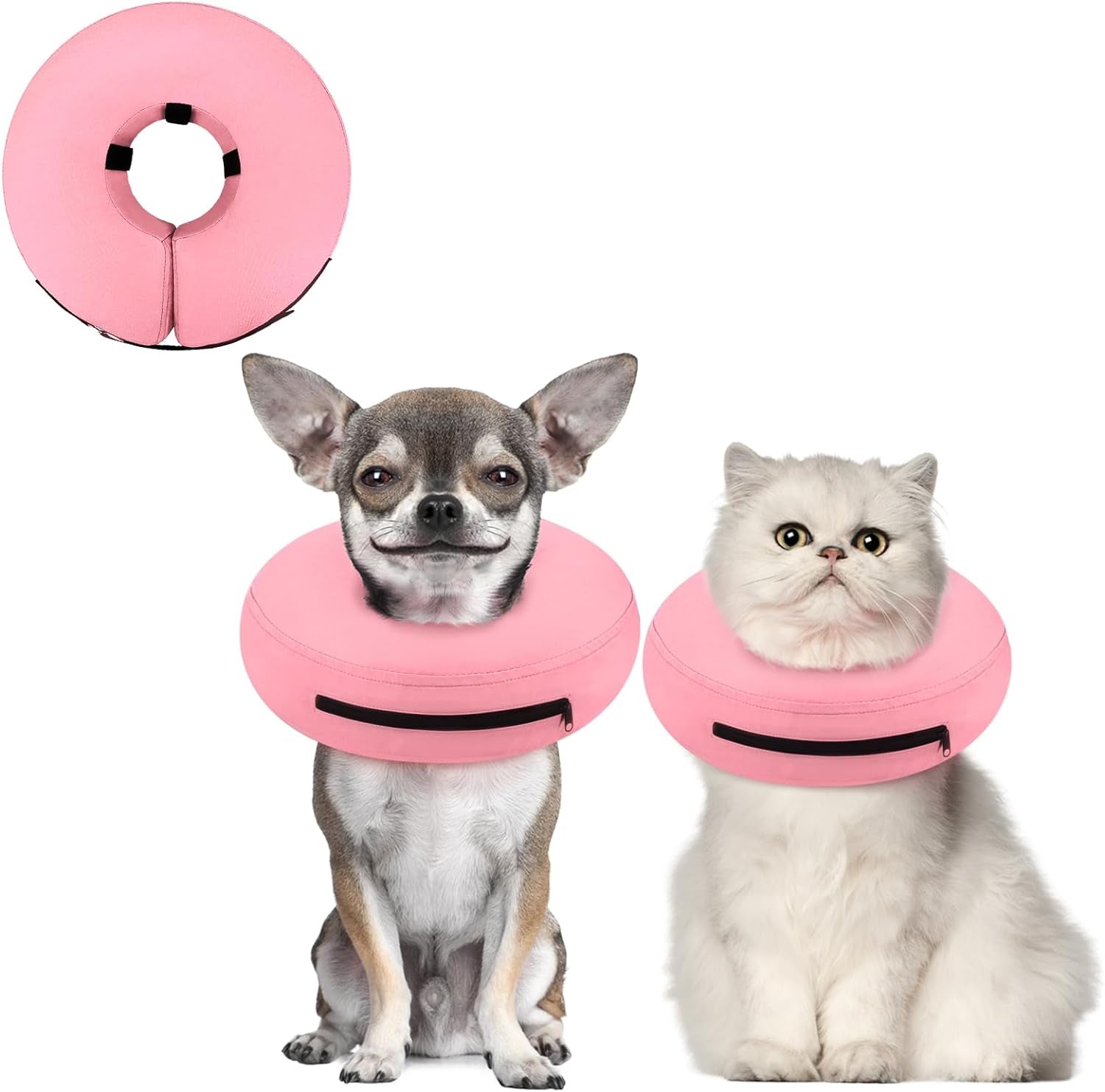 Inflatable Dog Cone Collar Alternative after Surgery, Doggie Neck Donut Collar Recovery Ecollar for Post Surgery, Soft Dog Cone for Small Medium Puppies Cats