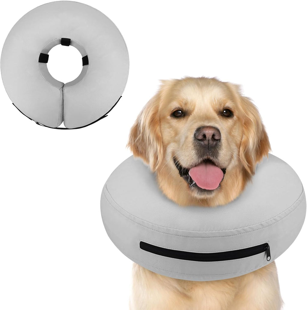 Inflatable Dog Cone Collar Alternative after Surgery, Doggie Neck Donut Collar Recovery Ecollar for Post Surgery, Soft Dog Cone for Small Medium Puppies Cats