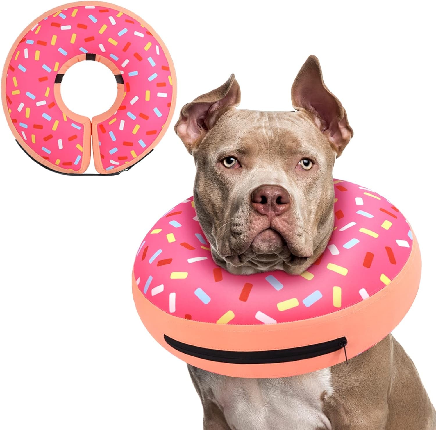 Inflatable Dog Cone Collar Alternative after Surgery, Doggie Neck Donut Collar Recovery Ecollar for Post Surgery, Soft Dog Cone for Small Medium Puppies Cats