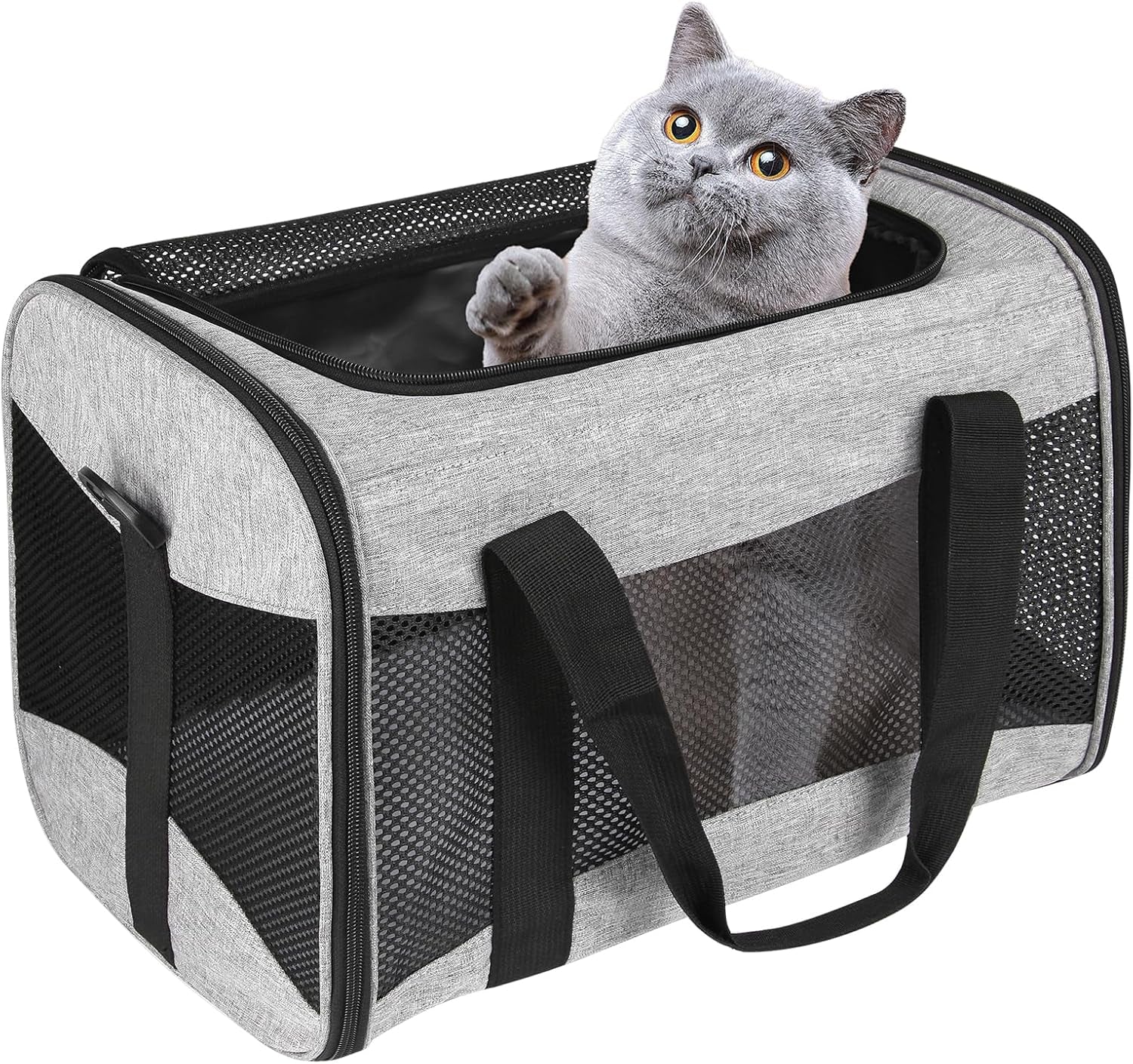 Cat Dog Carriers Soft-Sided Pet Carrier Large Cats for Medium Big Cat Small Dog Puppy up to 16Lbs TSA Airline Approved Animal Collapsible Cat Carrier Carriers Travel Carrier Cat Bag (17X11X11)