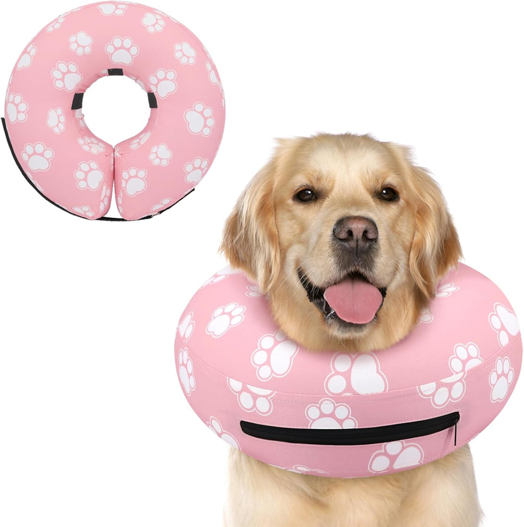 Inflatable Dog Cone Collar Alternative after Surgery, Doggie Neck Donut Collar Recovery Ecollar for Post Surgery, Soft Dog Cone for Small Medium Puppies Cats