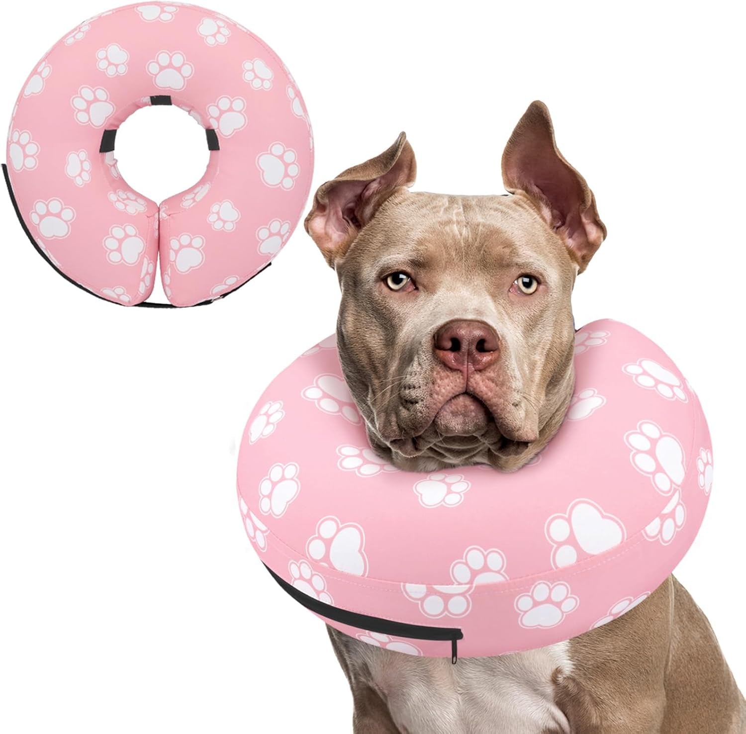 Inflatable Dog Cone Collar Alternative after Surgery, Doggie Neck Donut Collar Recovery Ecollar for Post Surgery, Soft Dog Cone for Small Medium Puppies Cats