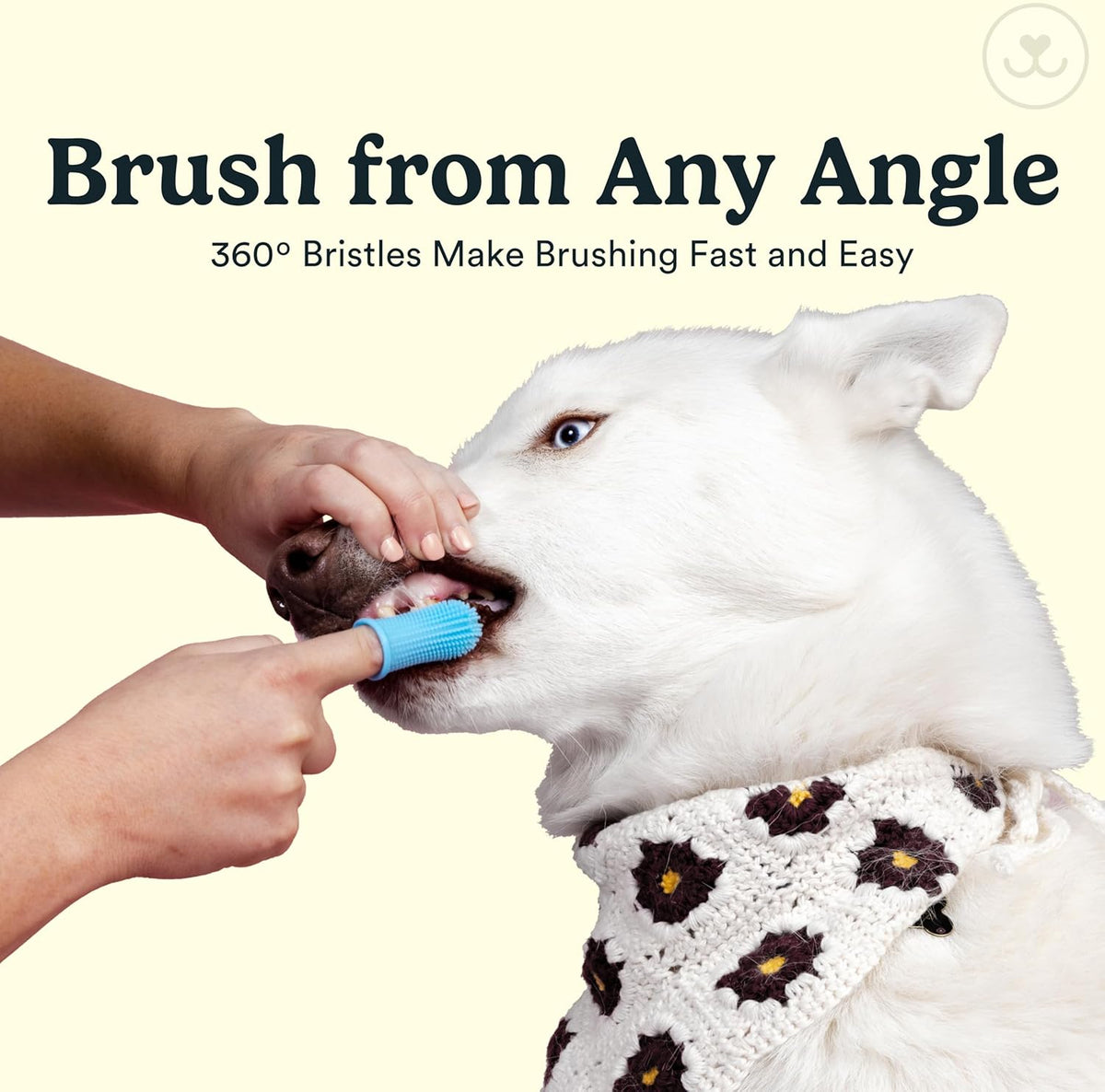 Dog Toothbrush, 360 Degree Pet Tooth Brushing Kit, Cat Toothbrush, Canine Dental Care & Teeth Cleaning Kit, Pet Finger Tooth Brush, Use with Dog Toothpaste, 2-Pack Pink