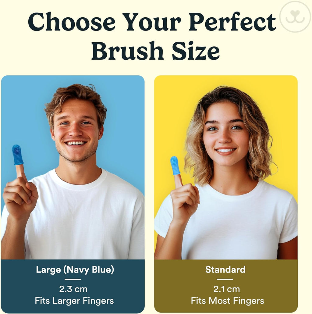 Dog Toothbrush, 360 Degree Pet Tooth Brushing Kit, Cat Toothbrush, Canine Dental Care & Teeth Cleaning Kit, Pet Finger Tooth Brush, Use with Dog Toothpaste, 2-Pack Pink