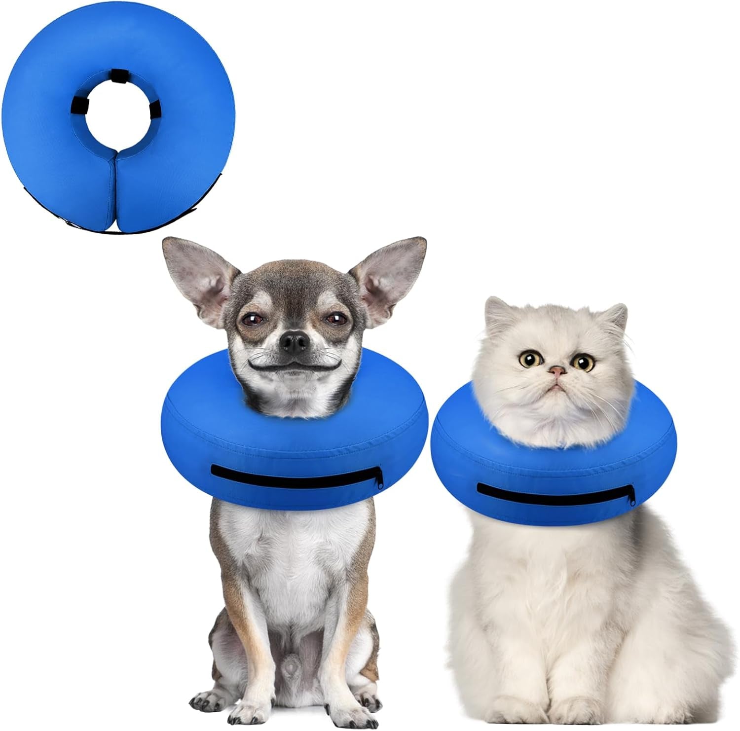 Inflatable Dog Cone Collar Alternative after Surgery, Doggie Neck Donut Collar Recovery Ecollar for Post Surgery, Soft Dog Cone for Small Medium Puppies Cats