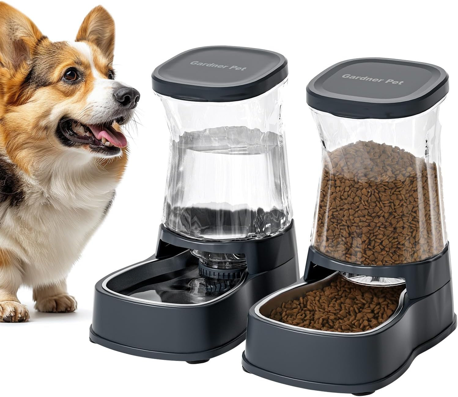 Automatic Dog Water Dispenser Gravity Stainless Steel Water Waterer Feeder, 100% Bpa-Free Large Capacity Water Feeding Bowls for Medium & Large-Sized Dogs Cats Other Pets -(1 Gallon)