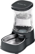 Automatic Dog Water Dispenser Gravity Stainless Steel Water Waterer Feeder, 100% Bpa-Free Large Capacity Water Feeding Bowls for Medium & Large-Sized Dogs Cats Other Pets -(1 Gallon)