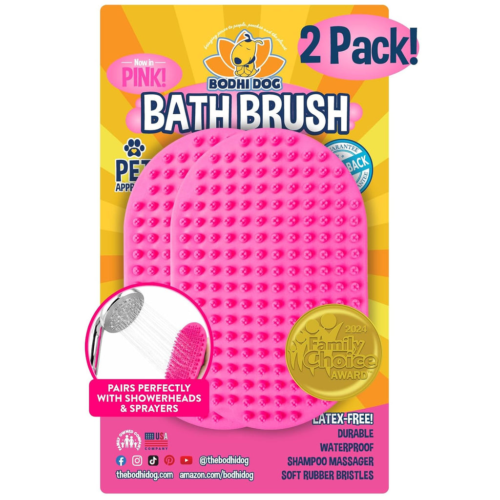 Shampoo Brush - Pet Grooming & Bath Supplies for Dogs and Cats - Bath Brush for Long & Short Hair - Premium Scrubber for Shower, Showerhead, Sprayer & Bathing (One Pack, Blue)