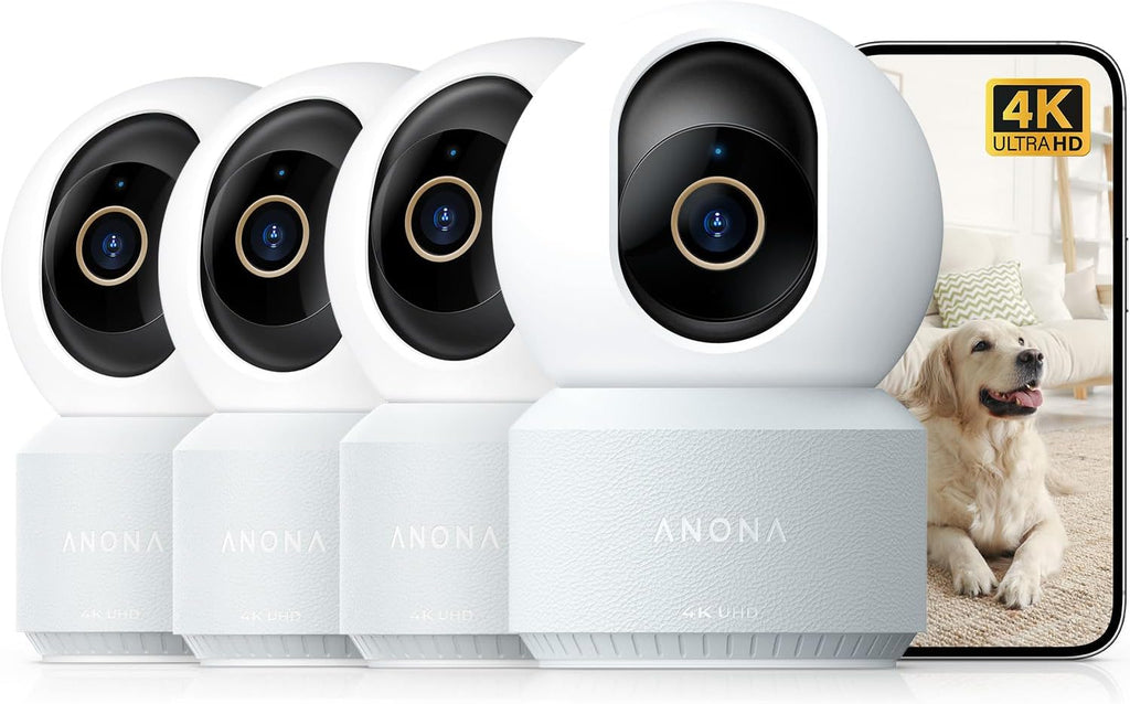 4K UHD Indoor Camera, Pet/Dog/Baby Security Camera with Phone App, 360°Pan-Tilt, 5G/2.4G Dual-Band Wi-Fi 6, Auto-Tracking, Person/Pet/Baby Crying Detection, Privacy Mode, Two-Way Audio, 2 Pack