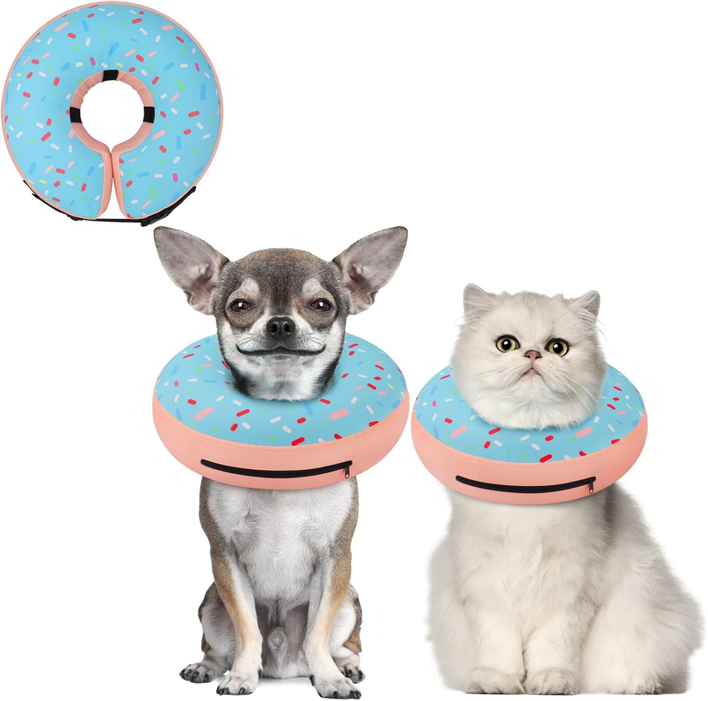 Inflatable Dog Cone Collar Alternative after Surgery, Doggie Neck Donut Collar Recovery Ecollar for Post Surgery, Soft Dog Cone for Small Medium Puppies Cats