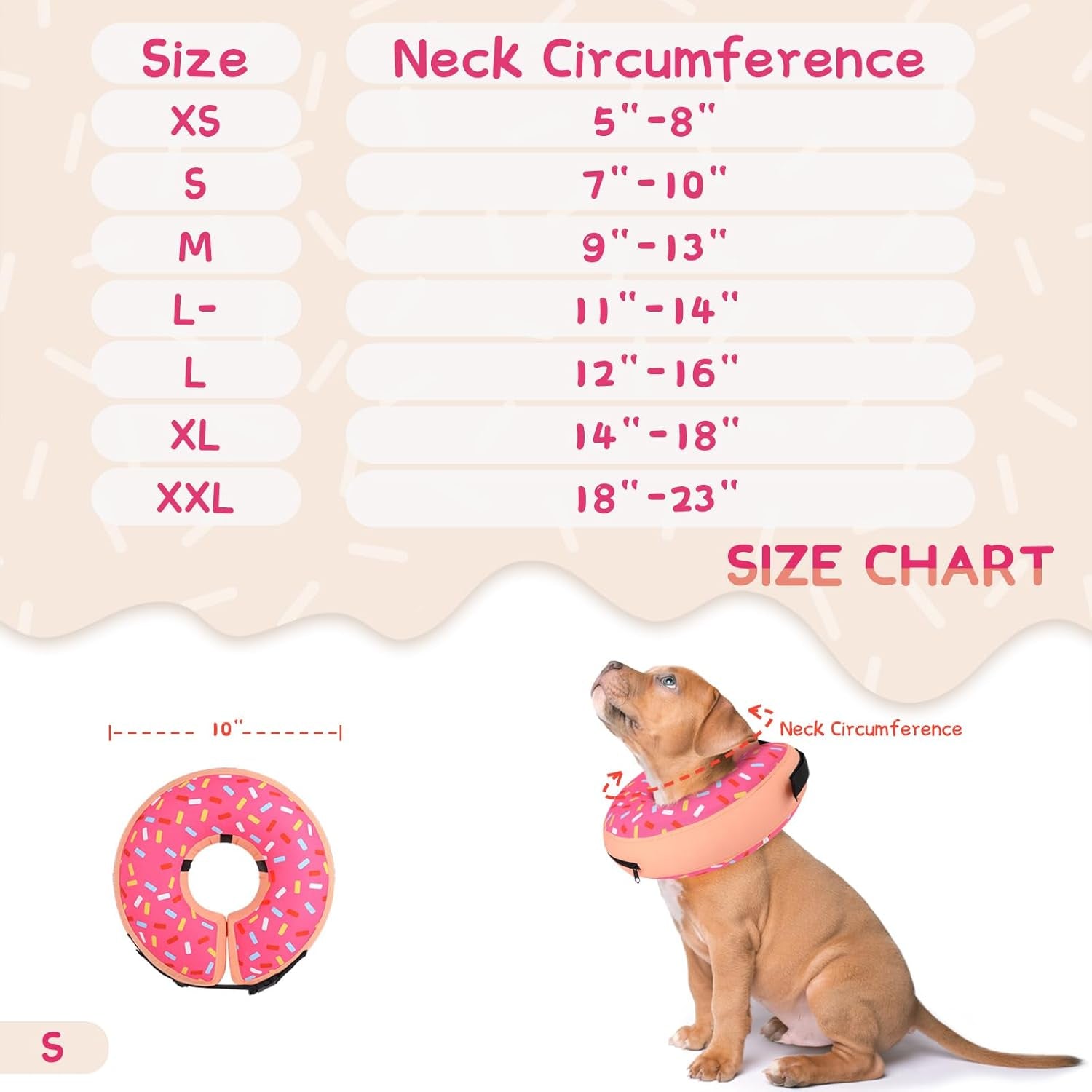 Inflatable Dog Cone Collar Alternative after Surgery, Doggie Neck Donut Collar Recovery Ecollar for Post Surgery, Soft Dog Cone for Small Medium Puppies Cats