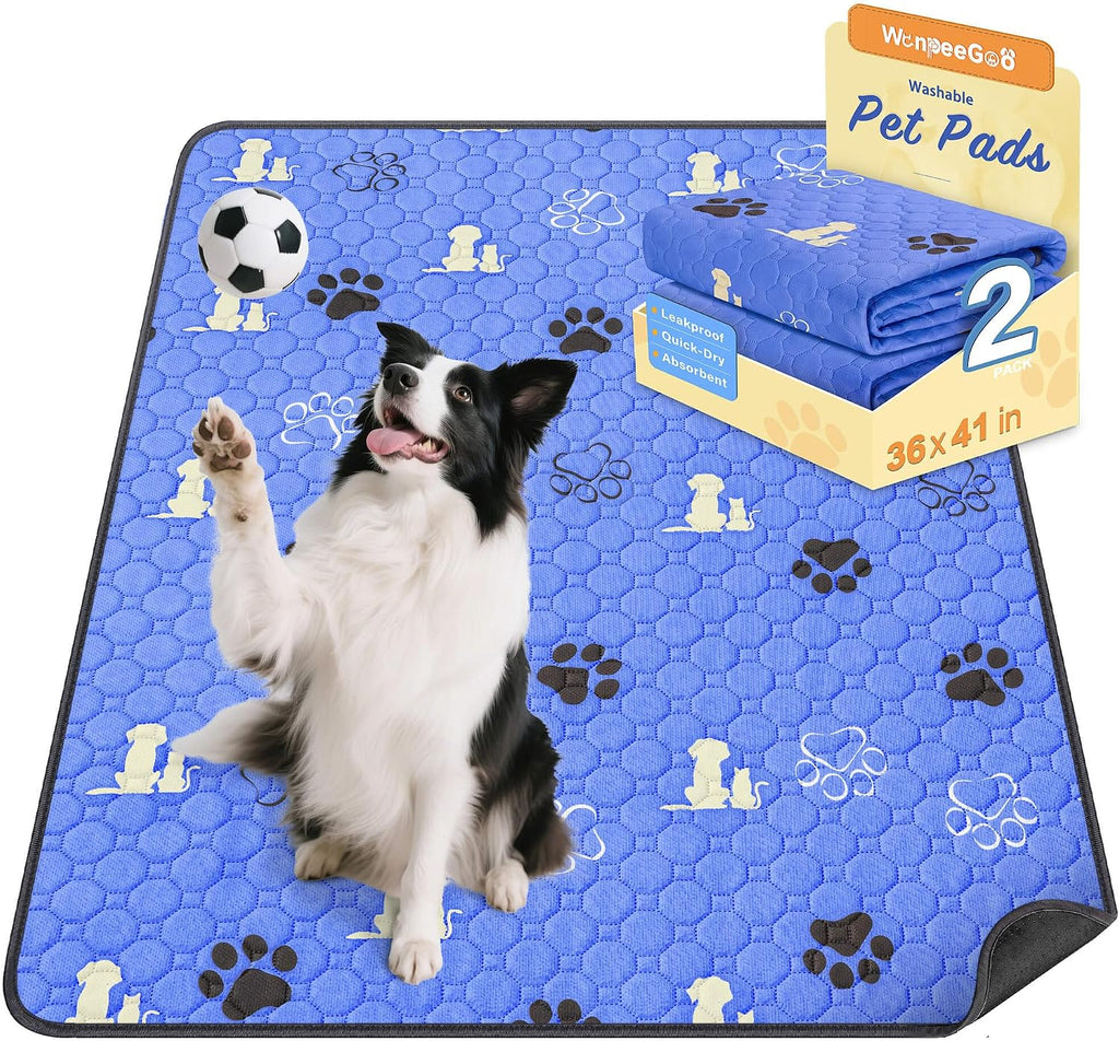 Washable Pee Pads for Dogs, Waterproof, 18 X 24 In, 4 Pack, Gray | Super Absorbent, Waterproof and Non-Slip; Washable, Reusable Dog Pads for Crates, Playpens, Floors, Furniture and Travel