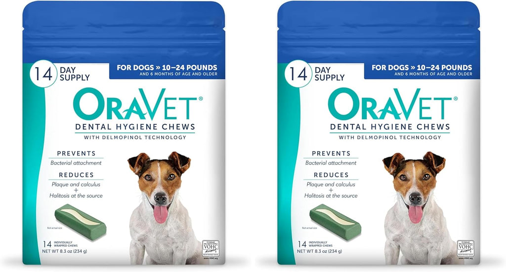 Dental Chews for Dogs, Oral Care and Hygiene Chews (Small Dogs, 10-24 Lbs.) Blue Pouch, 30 Count
