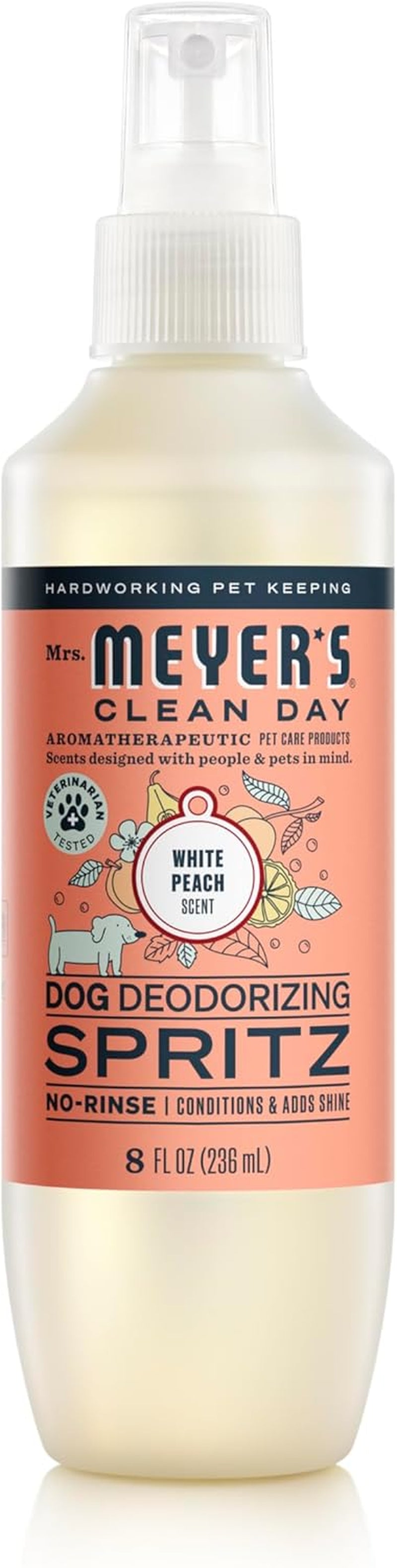 MRS. MEYER'S Clean Day Dog Deodorizing Spray, White Peach Scent, 8Oz