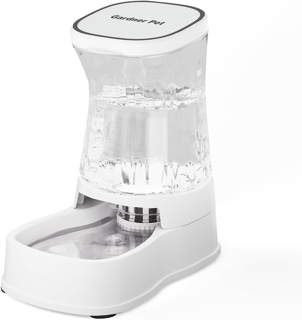 Automatic Dog Water Dispenser Gravity Stainless Steel Water Waterer Feeder, 100% Bpa-Free Large Capacity Water Feeding Bowls for Medium & Large-Sized Dogs Cats Other Pets -(1 Gallon)