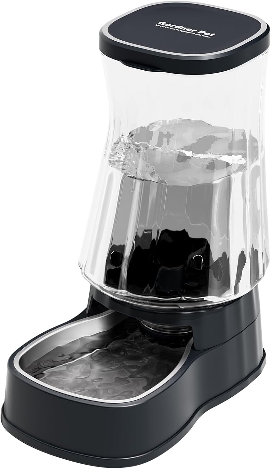 Automatic Dog Water Dispenser Gravity Stainless Steel Water Waterer Feeder, 100% Bpa-Free Large Capacity Water Feeding Bowls for Medium & Large-Sized Dogs Cats Other Pets -(1 Gallon)