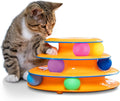Tower of Tracks Cat Toy – 3-Level Track Tower with 6 Balls, Interactive Cat Toy for Indoor Enrichment