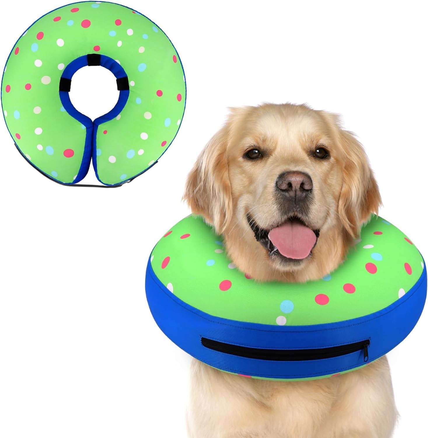 Inflatable Dog Cone Collar Alternative after Surgery, Doggie Neck Donut Collar Recovery Ecollar for Post Surgery, Soft Dog Cone for Small Medium Puppies Cats