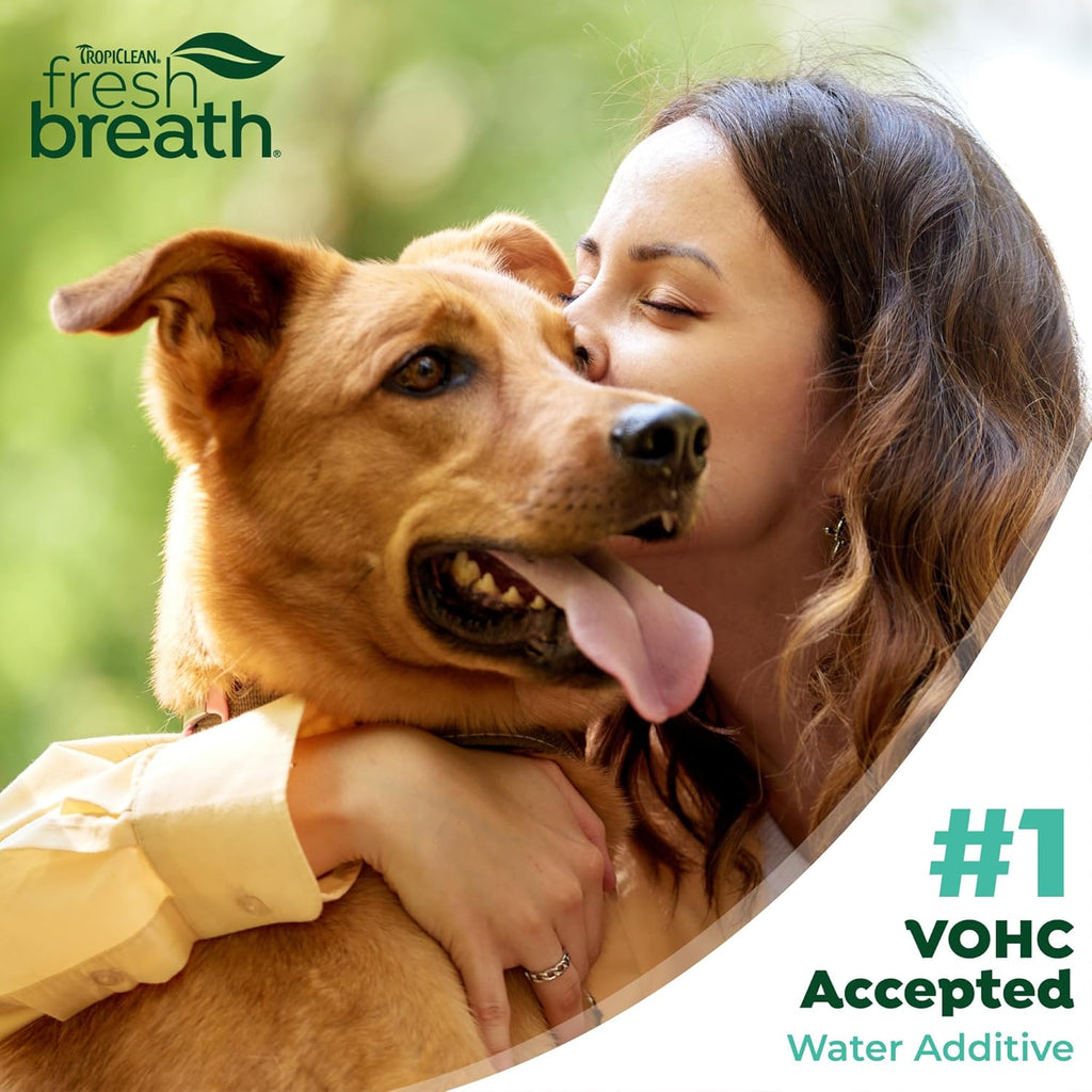 Fresh Breath Water Additive for Dogs, Dog Breath Freshener and Teeth Cleaning Solution, No Toothpaste or Toothbrush Required, 16Oz.