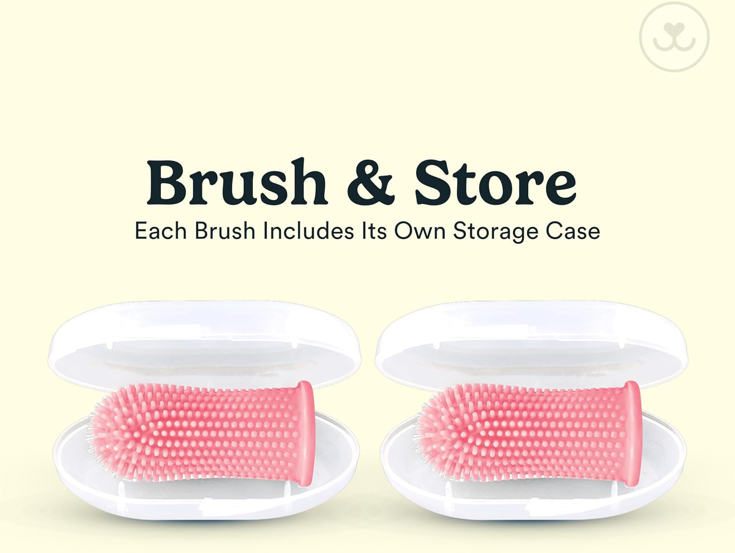 Dog Toothbrush, 360 Degree Pet Tooth Brushing Kit, Cat Toothbrush, Canine Dental Care & Teeth Cleaning Kit, Pet Finger Tooth Brush, Use with Dog Toothpaste, 2-Pack Pink