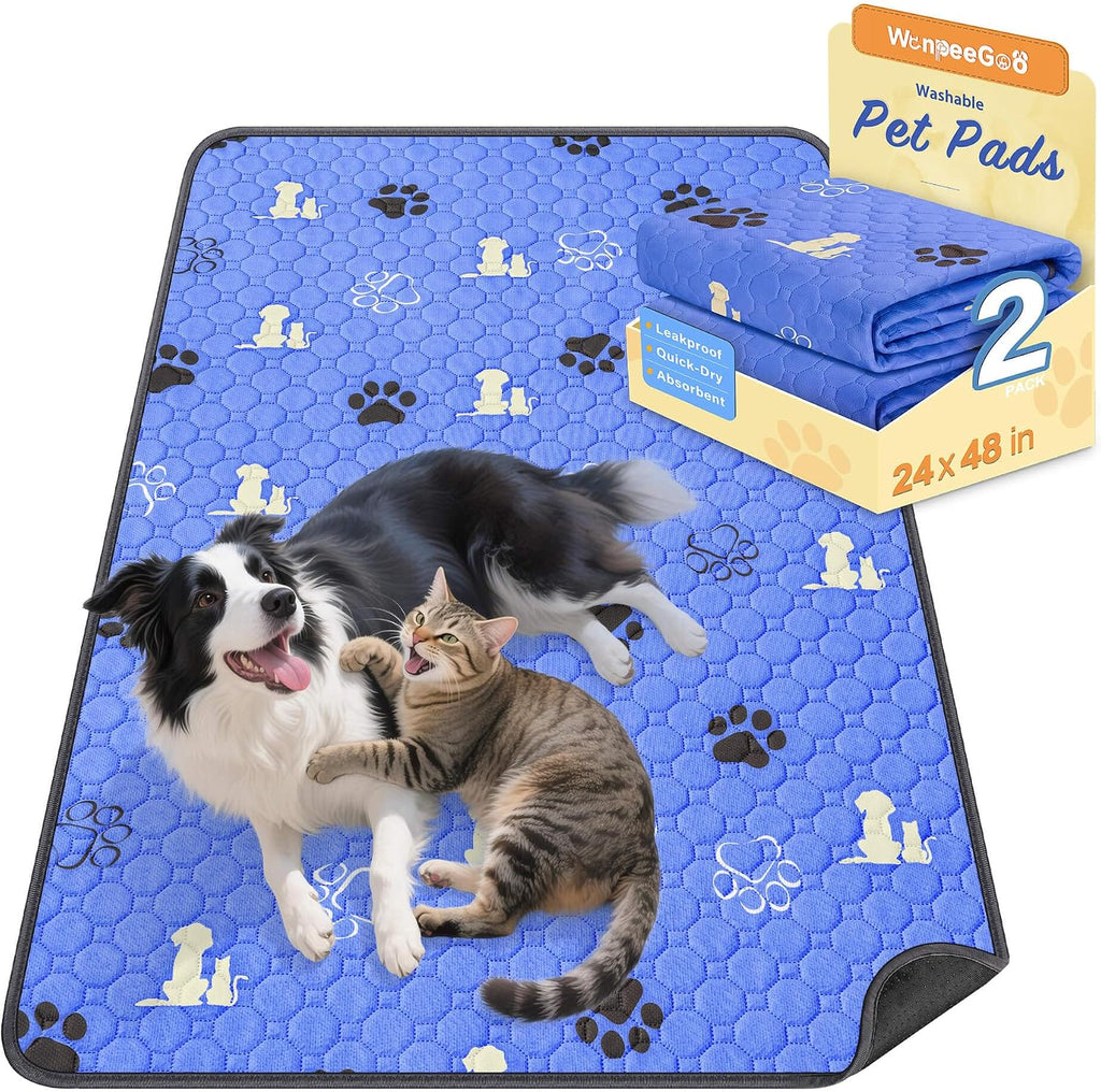 Washable Pee Pads for Dogs, Waterproof, 18 X 24 In, 4 Pack, Gray | Super Absorbent, Waterproof and Non-Slip; Washable, Reusable Dog Pads for Crates, Playpens, Floors, Furniture and Travel